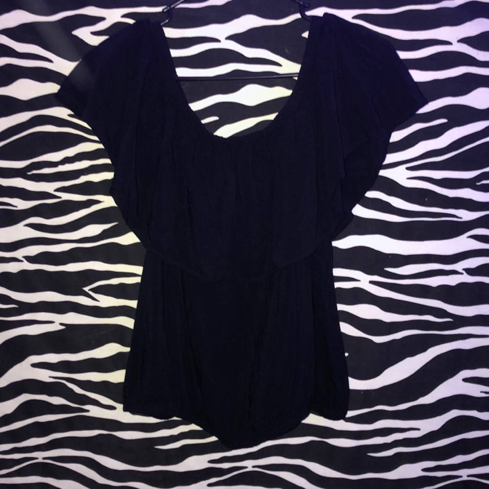 Black Off the shoulder flowy top